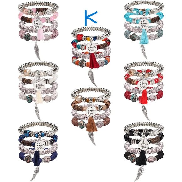 Groups of 8 Bohemian Bracelets for Women Stretch Multilayer Colorful Be… - Picture 5 of 12